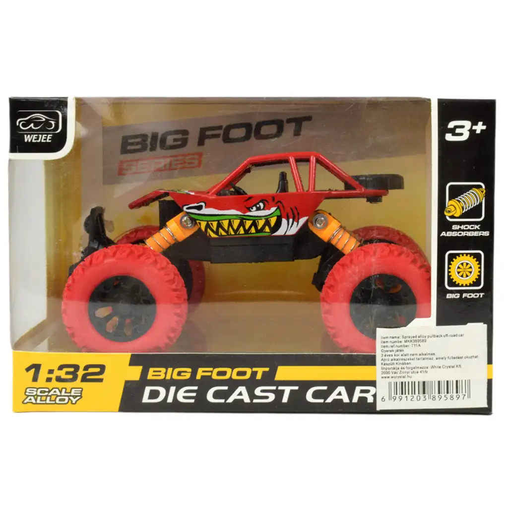 Big Foot Series: Lendkerekes cápás offroad terepjáró autó kétféle változatban 13cm kép 10