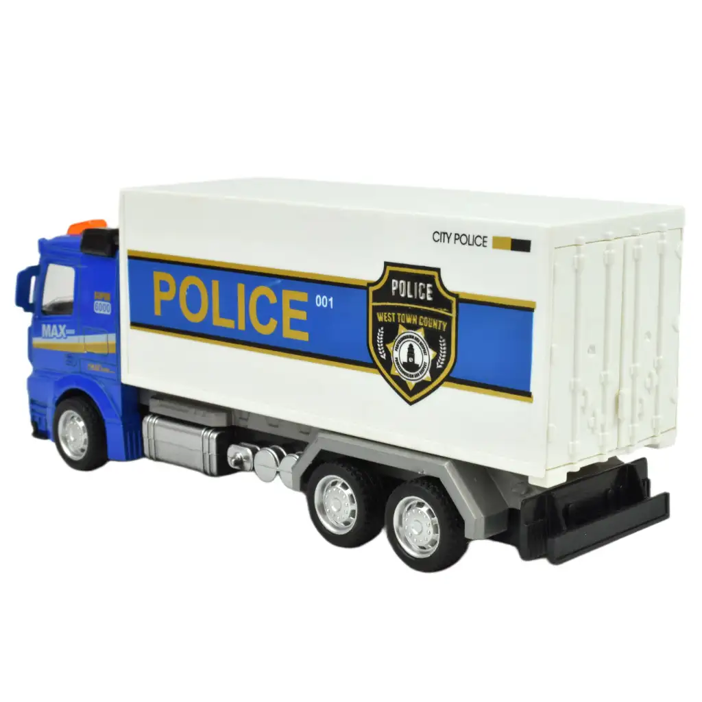 Police Set: Lendkerekes rendőrségi teherautó fénnyel és hanggal többféle változatban 19cm 1db kép 4