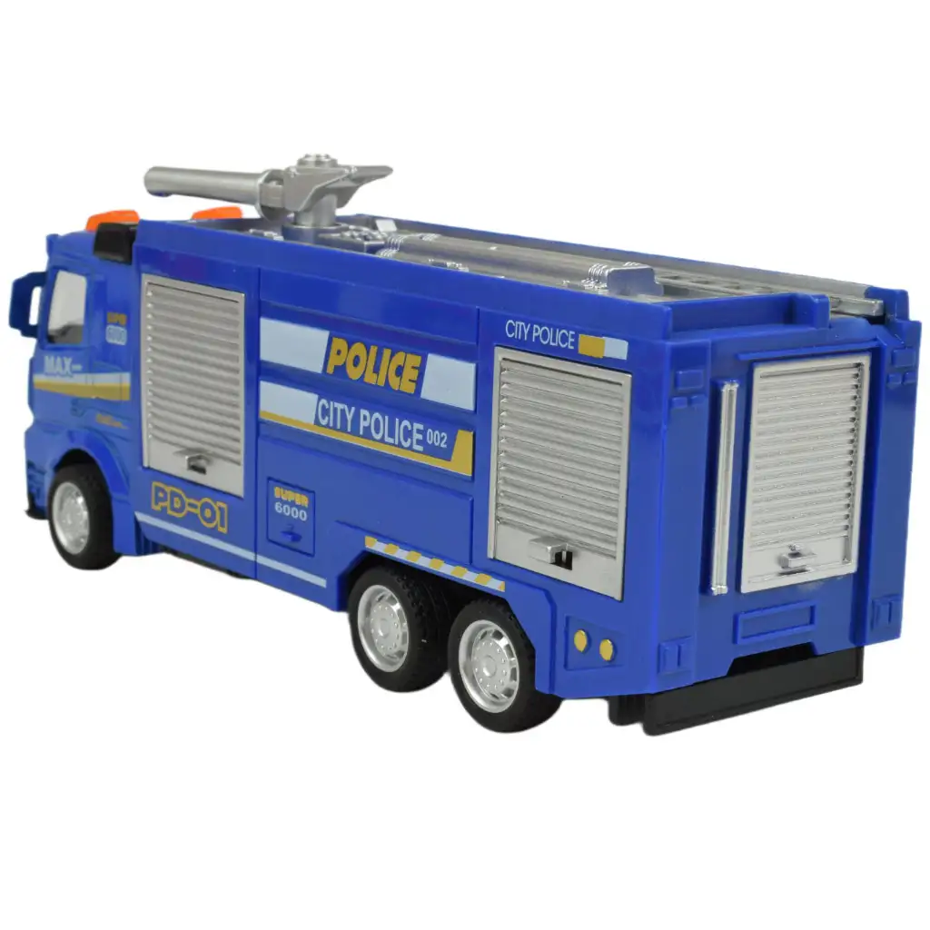Police Set: Lendkerekes rendőrségi teherautó fénnyel és hanggal többféle változatban 19cm 1db kép 9