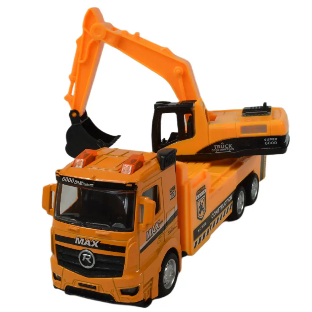 Service Team: Építőipari lendkerekes teherautó fénnyel és hanggal többféle változatban 20cm kép 15