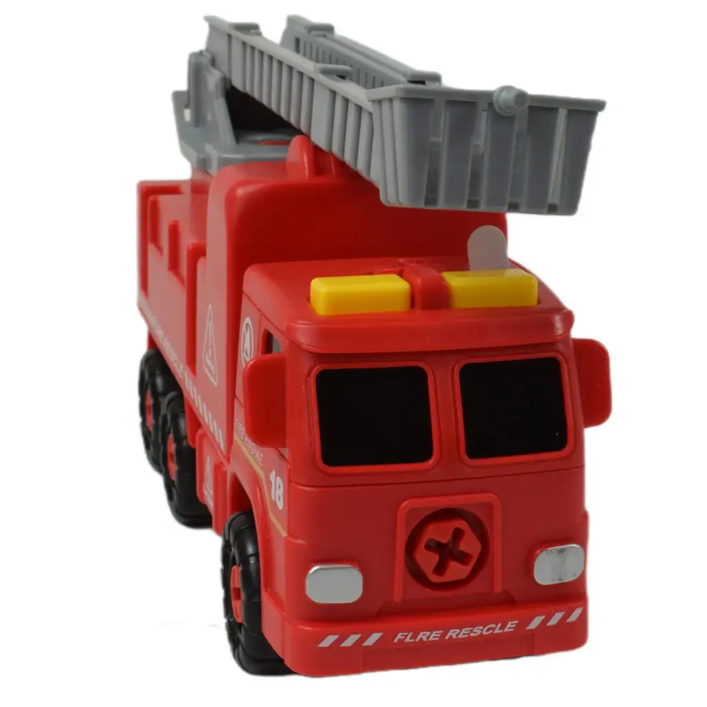 Fire Engine: Darus szétszerelhető tűzoltóautó szerszámokkal és hanggal 20cm kép 2