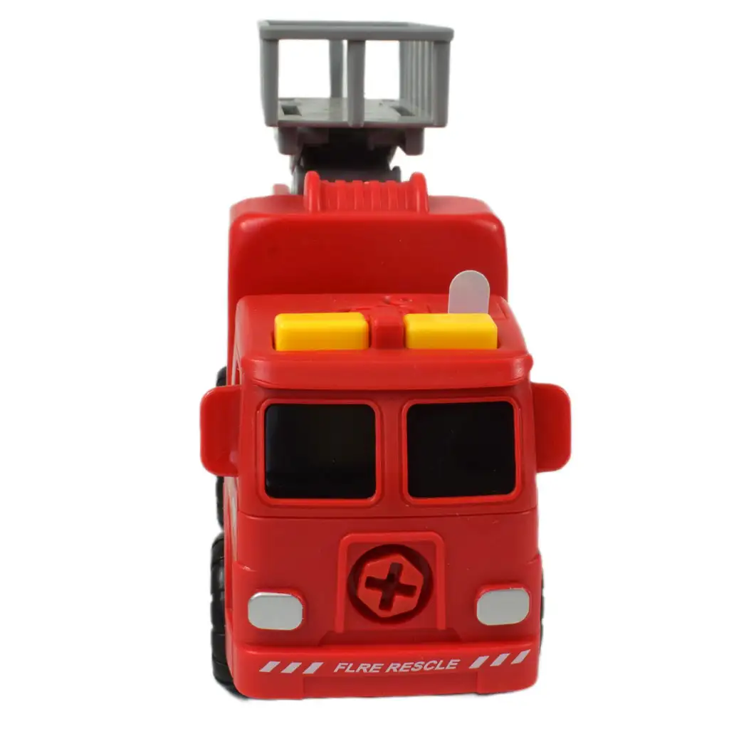 Fire Engine: Emelőkosaras szétszerelhető tűzoltóautó szerszámokkal és hanggal 20cm kép 2