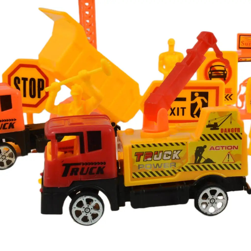 Heavy Duty: Építőipari játék szett lendkerekes autókkal és kiegészítőkkel kép 12