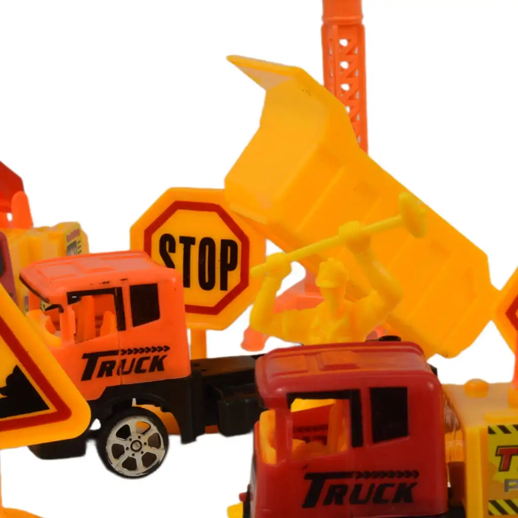 Heavy Duty: Építőipari játék szett lendkerekes autókkal és kiegészítőkkel kép 13