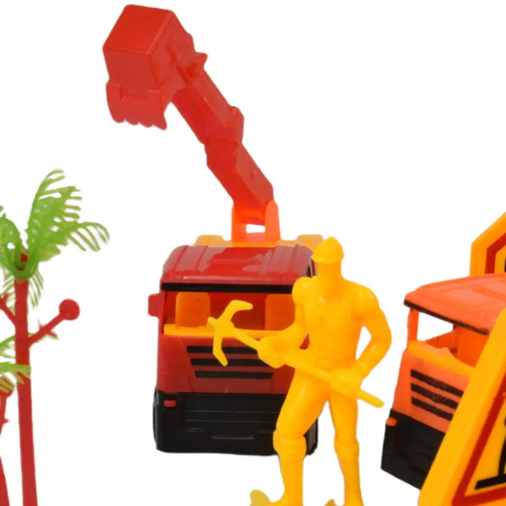 Heavy Duty: Építőipari játék szett lendkerekes autókkal és kiegészítőkkel kép 14