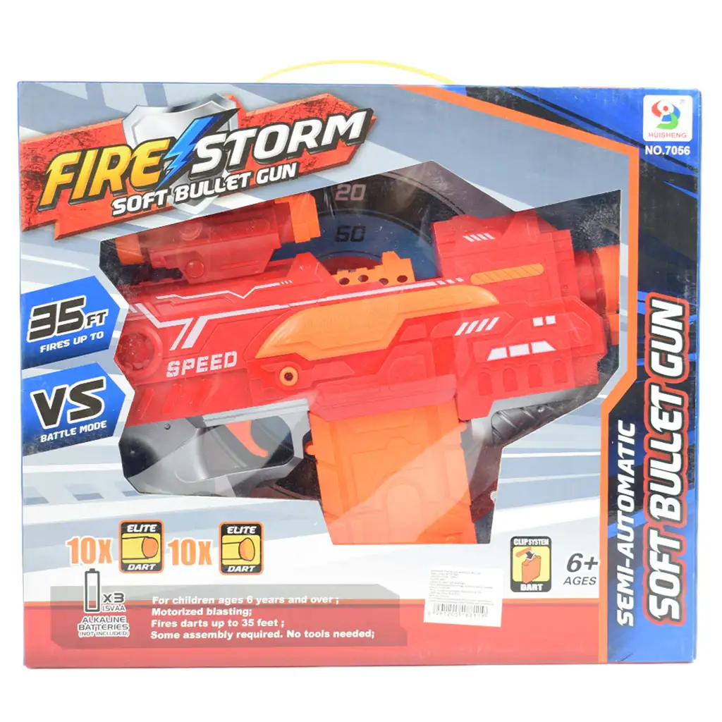 Fire Storm: Elektromos szivacslövő fegyver töltényekkel és fénnyel 33cm kép 7