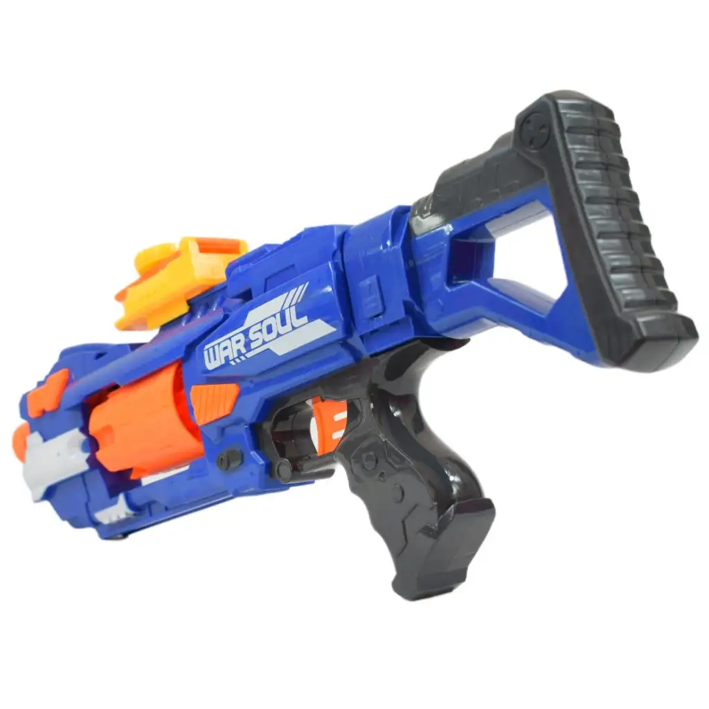 Soft Bullet Gun: Forgótáras manuális szivacslövő fegyver töltényekkel 44cm kép 5