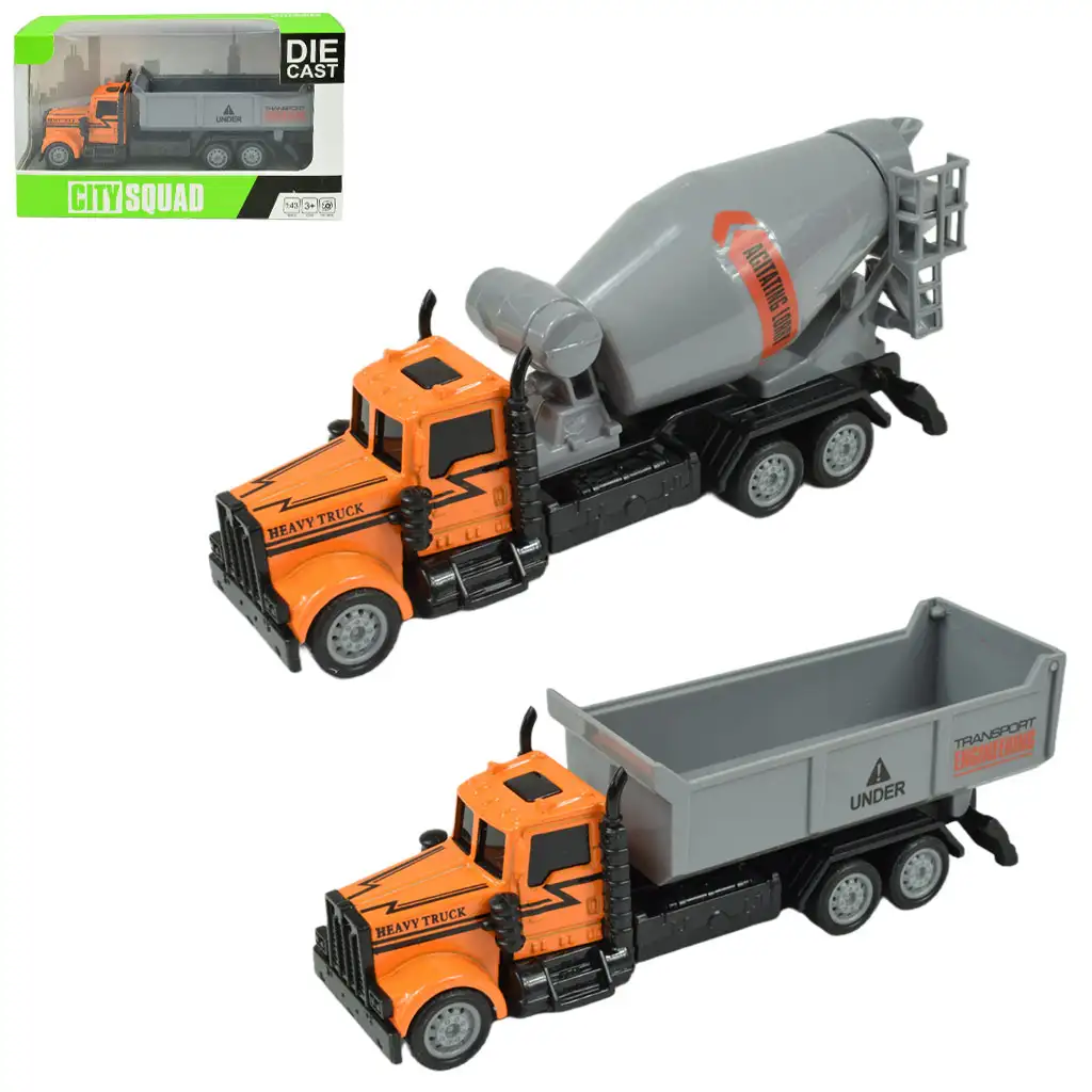 City Squad: Munkagép teherautó lendkerekes kialakítással kétféle változatban 1db