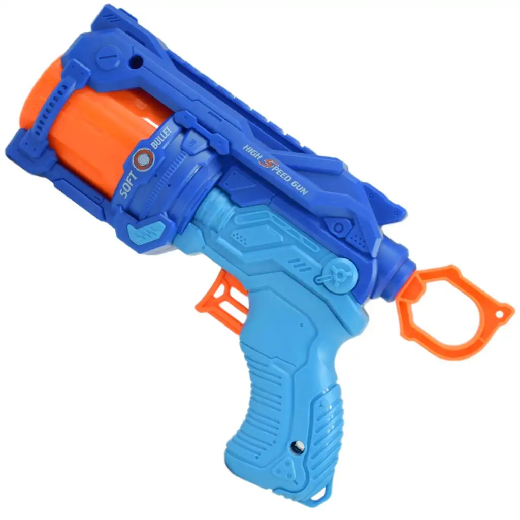 Soft Bullet: Reflex 4 manuális forgótáras szivacslövő fegyver céltáblával 22cm kép 2