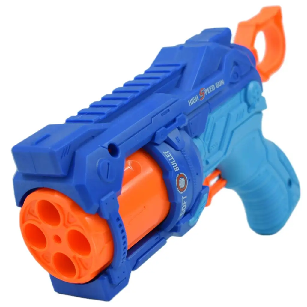 Soft Bullet: Reflex 4 manuális forgótáras szivacslövő fegyver céltáblával 22cm kép 3