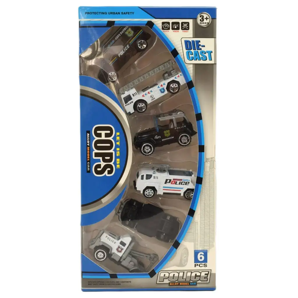 Cops Die-Cast: Rendőrségi 6 db-os kisautó szett kép 2