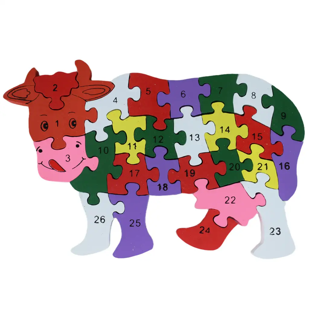 ABC - 123 tehén fa oktató puzzle kép 3