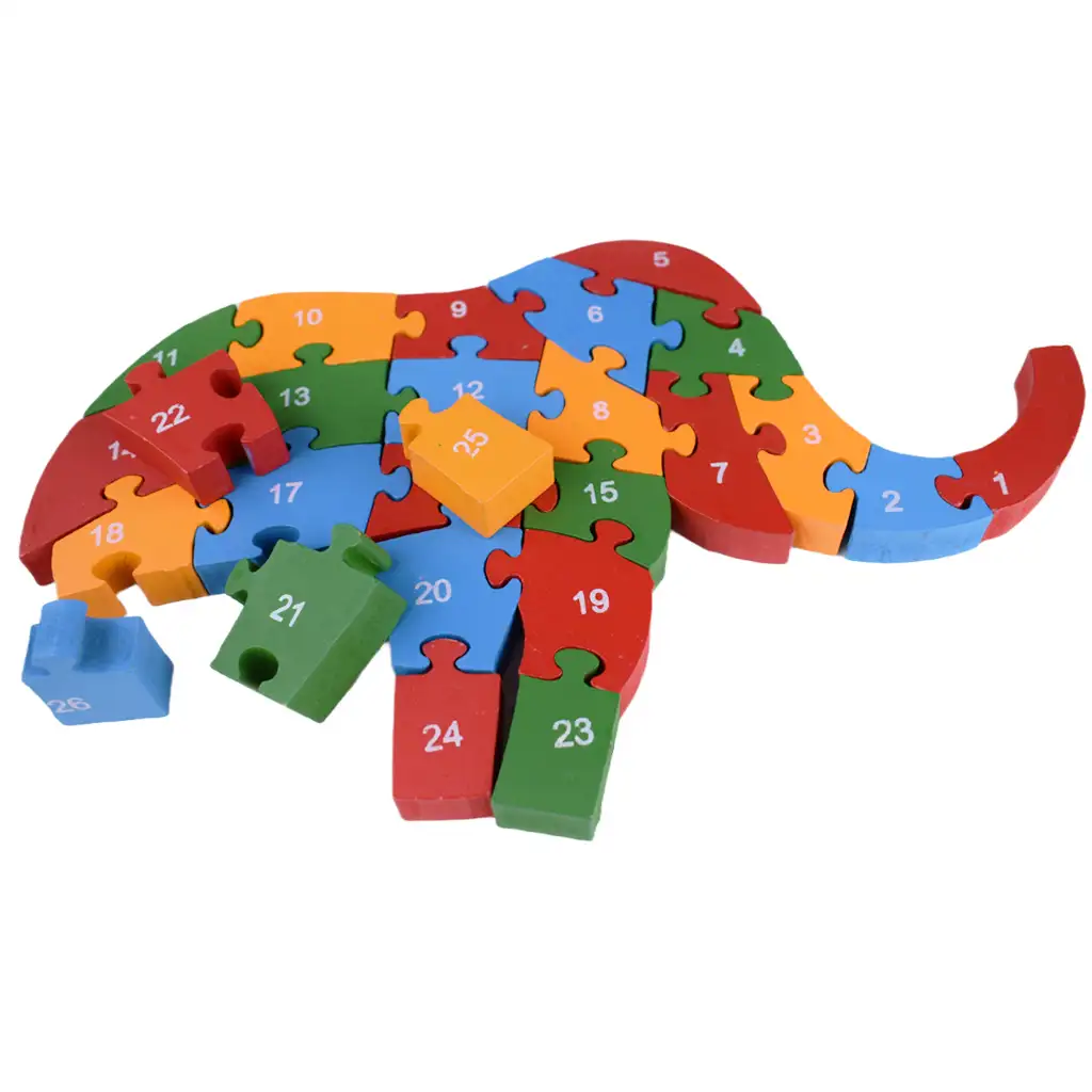 ABC - 123 elefántos fa oktató puzzle kép 3