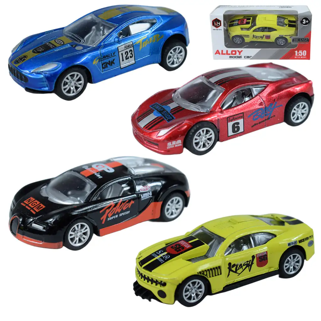 Car Model: Fém versenyautó többféle változatban 7cm 1/50 1db