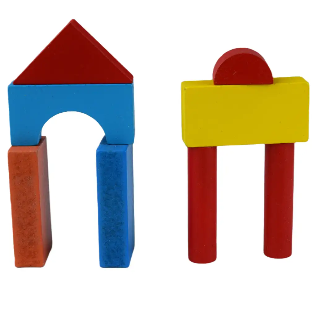 24 db-os színes fa építőkocka szett dobozban kép 2