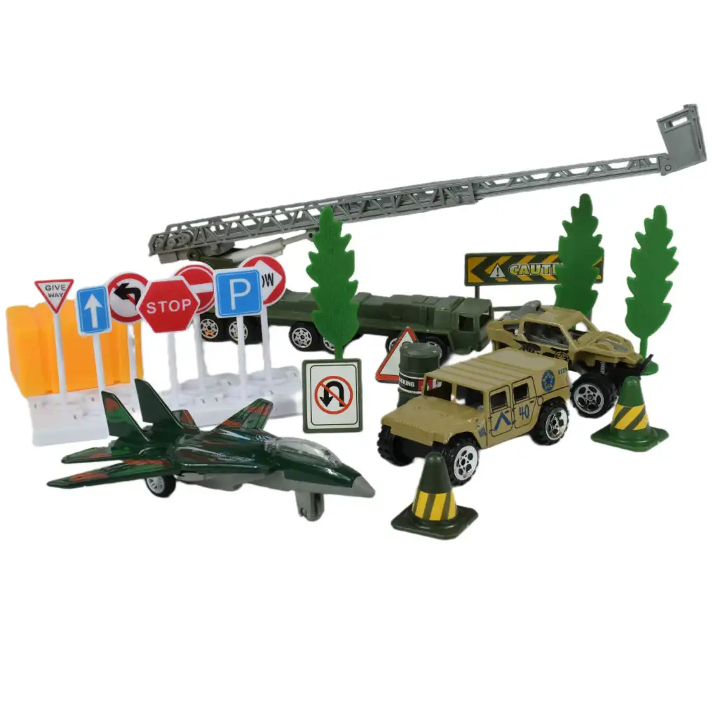 Super Army: Katonai játékszett fém járművekkel és lendkerekes repülővel kétféle változatban kép 2