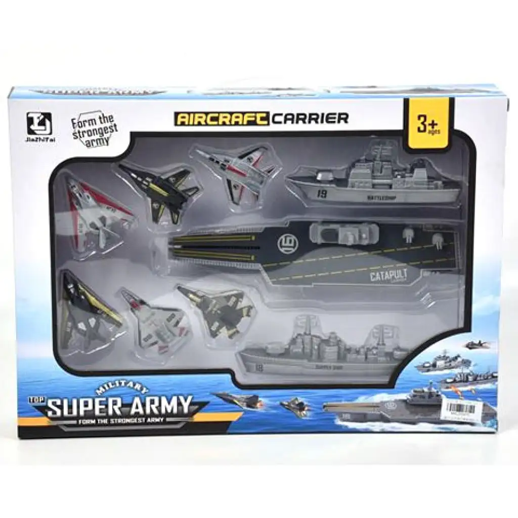 Haditengerészeti játékszett anyahajóval és kiegészítőkkel