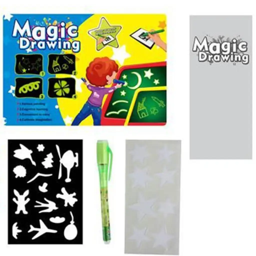 Mágikus írótábla szett sablonnal és tollal kép 2