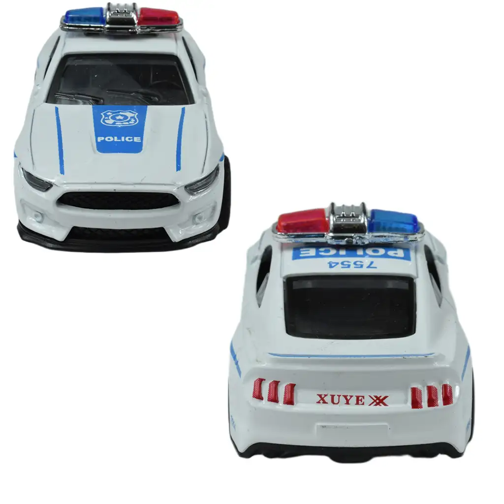 Police Cars: Lendkerekes fém rendőrautó többféle változatban 11cm 1db kép 3