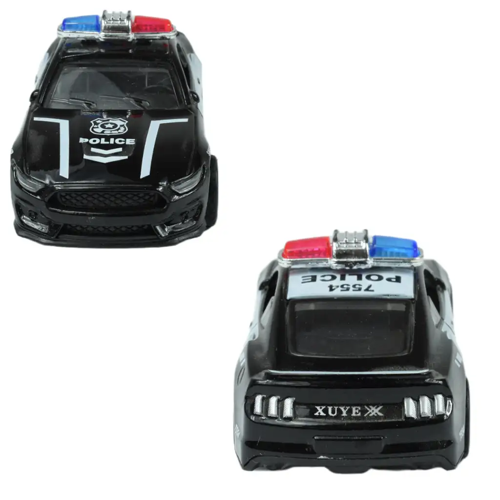 Police Cars: Lendkerekes fém rendőrautó többféle változatban 11cm 1db kép 9