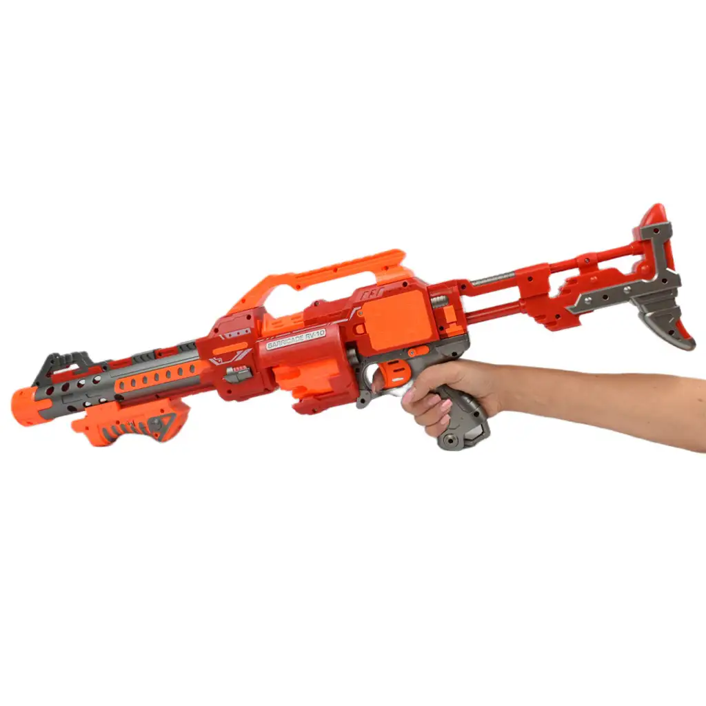 Flames Storm: Elektromos piros óriás szivacslövő fegyver fénnyel, forgótárral és tölténnyel 73cm kép 6