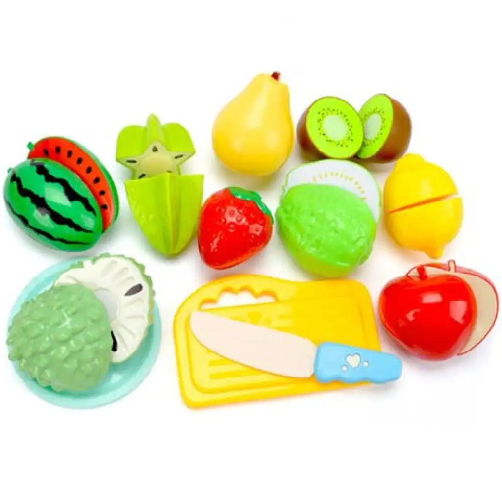 Szeletelhető gyümölcsök játékszett vágódeszkával kép 2