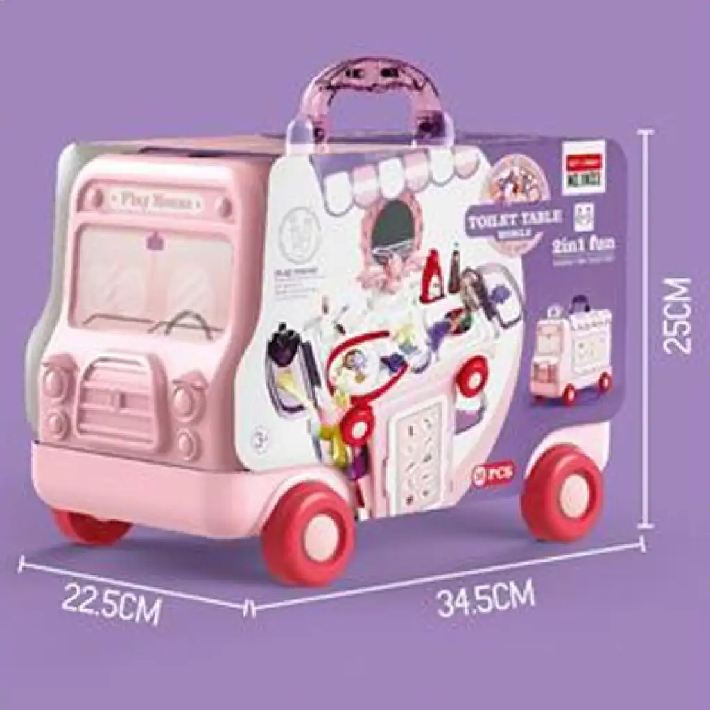 Szépség szett pink gurulós tárolóban 36db-os kép 2