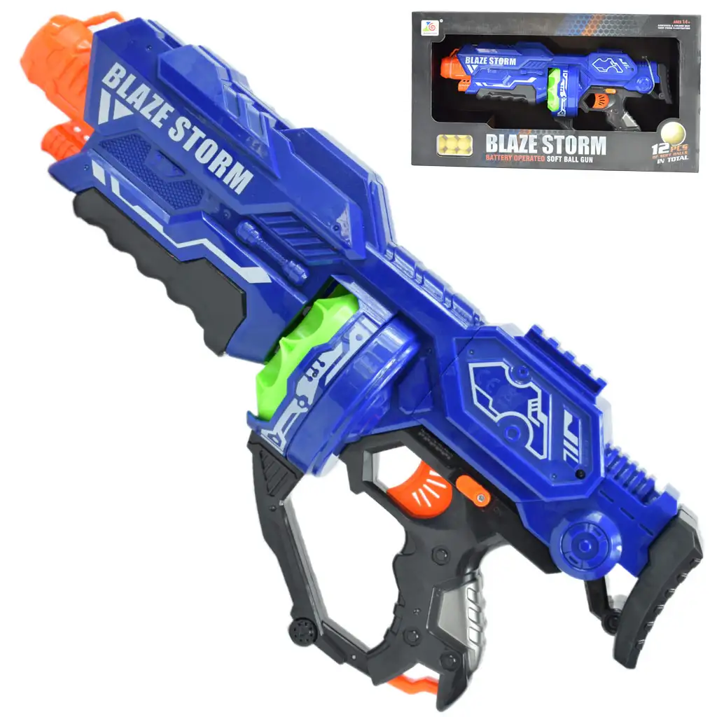 Blaze Storm: Nagy elektromos szivacslövő fegyver töltényekkel 44x20cm