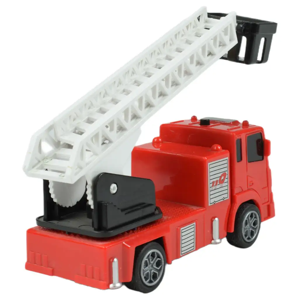 Rescue Vehicle: Hátrahúzható létrás tűzoltóautó 13cm kép 4