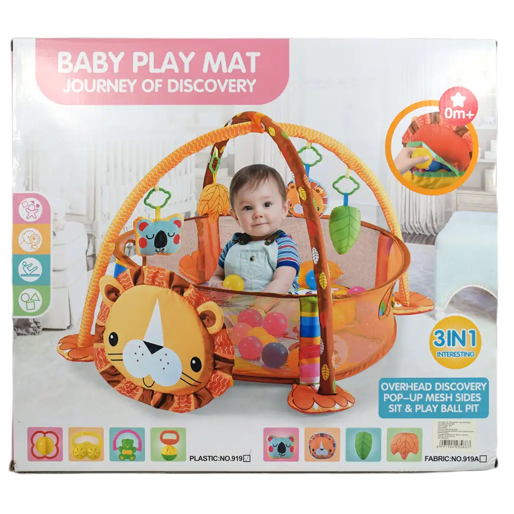 Oroszlános bébi medence labdákkal és kiegészítőkkel 70x90cm kép 6