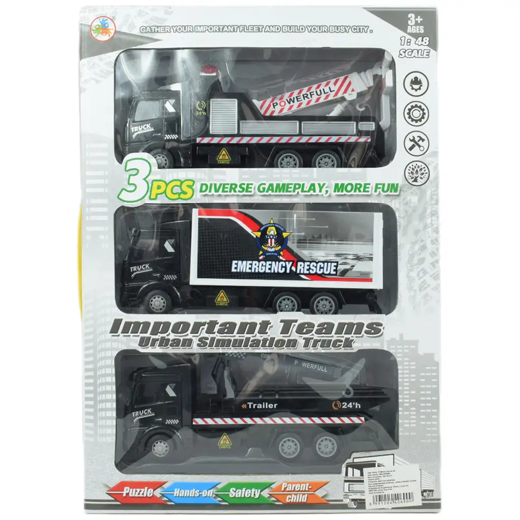 Emergency Rescue: Lendkerekes katasztrófavédelmi teherautó 3db-os szett kép 4