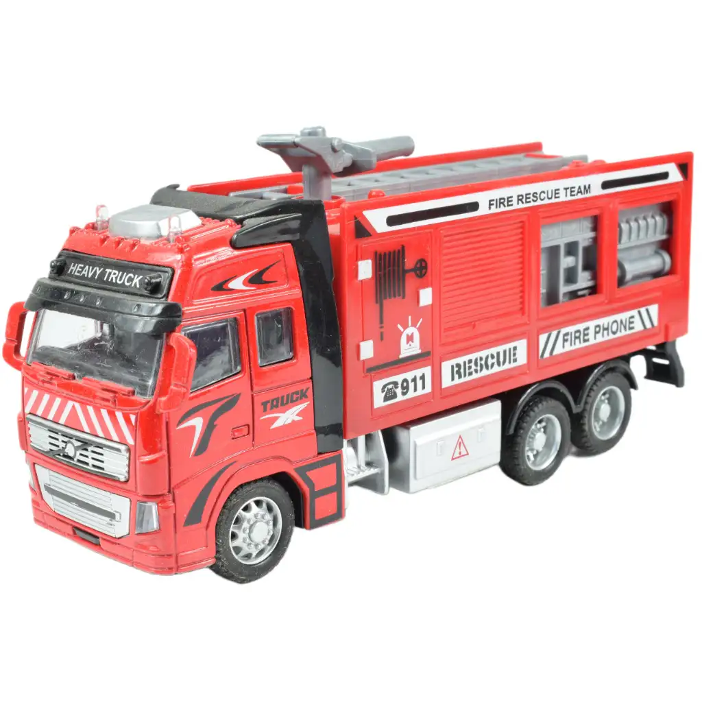 Fire Truck: Lendkerekes tűzoltókamion többféle változatban 19cm kép 5
