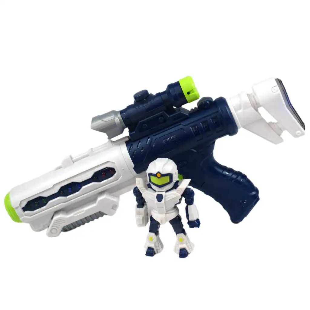 Space Weapon: Projektoros űrfegyver robotfigurával, fénnyel és hanggal 34cm kép 2