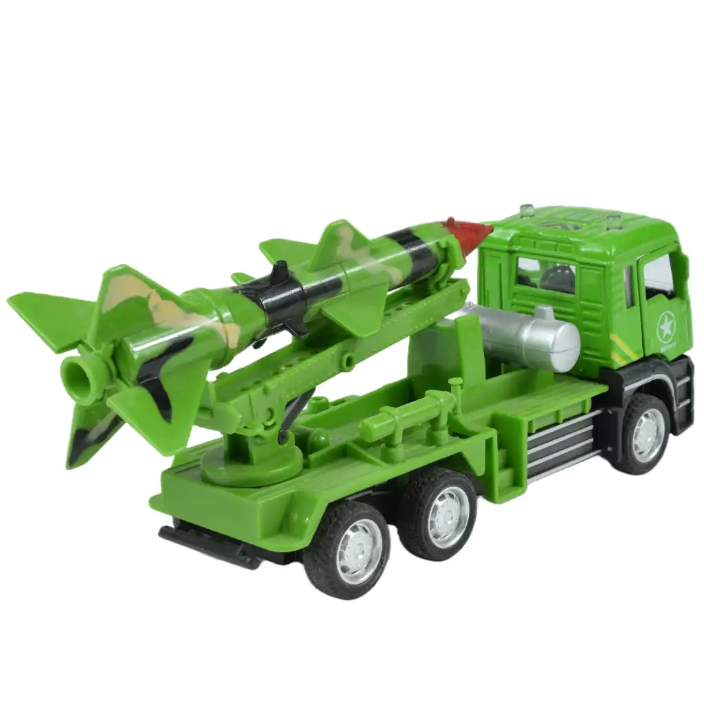 Military Truck: Hátrahúzós katonai teherautó rakétával kétféle változatban 14cm kép 4