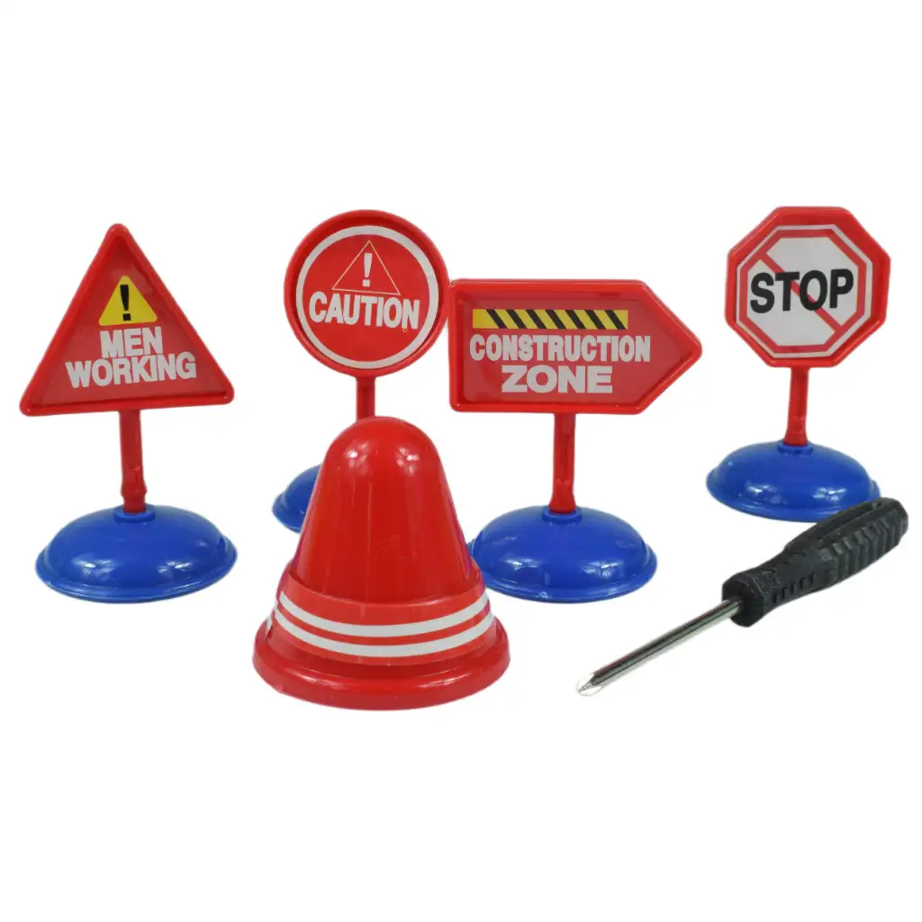 City Truck: Átalakítható lendkerekes hulladékszállító teherautó jelzőtáblákkal 19cm kép 5