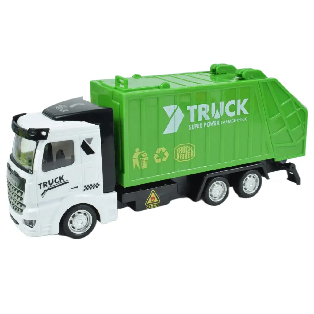 City Truck: Átalakítható lendkerekes hulladékszállító teherautó jelzőtáblákkal 19cm kép 7