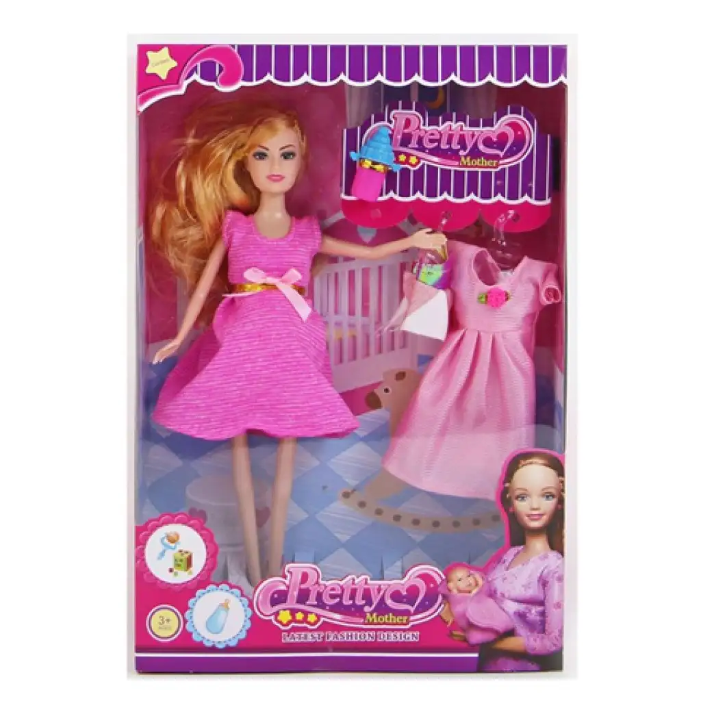 Pretty Mother terhes baba játékszett 29cm