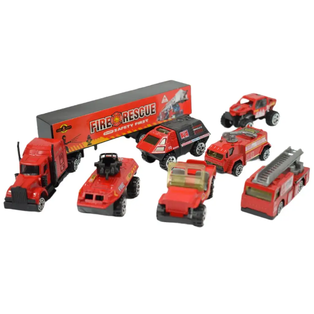 Power Driving: 7 db-os tűzoltósági kisautó szett kép 2