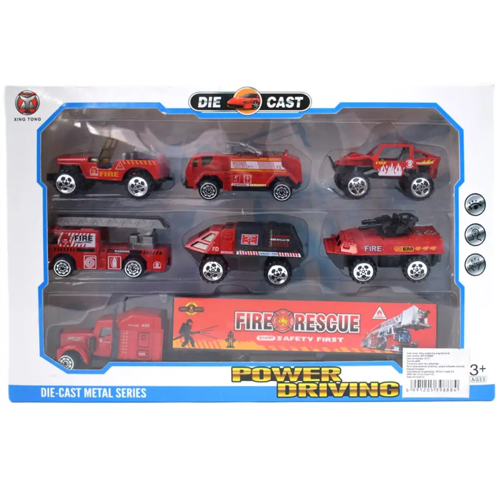 Power Driving: 7 db-os tűzoltósági kisautó szett kép 3