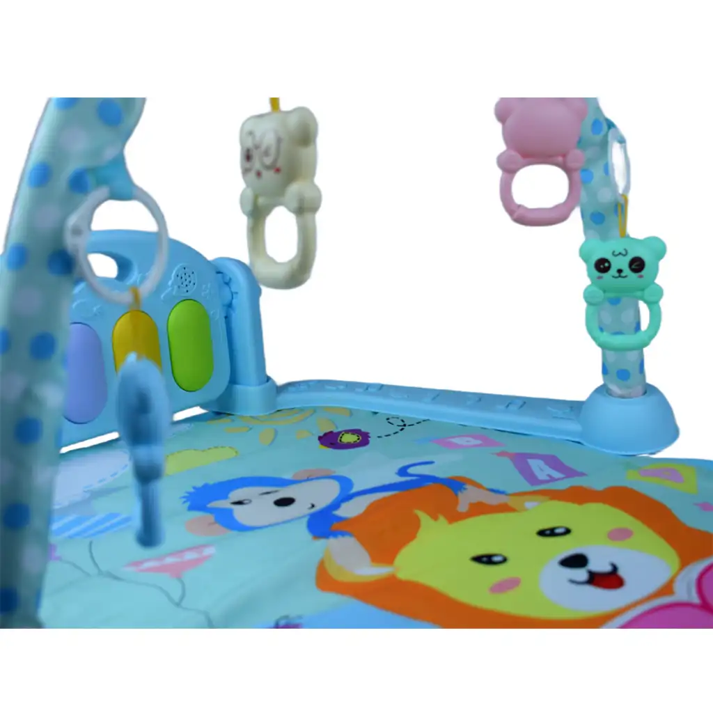 Oroszlános kék játszószőnyeg bébi zongorával  64x78cm kép 5