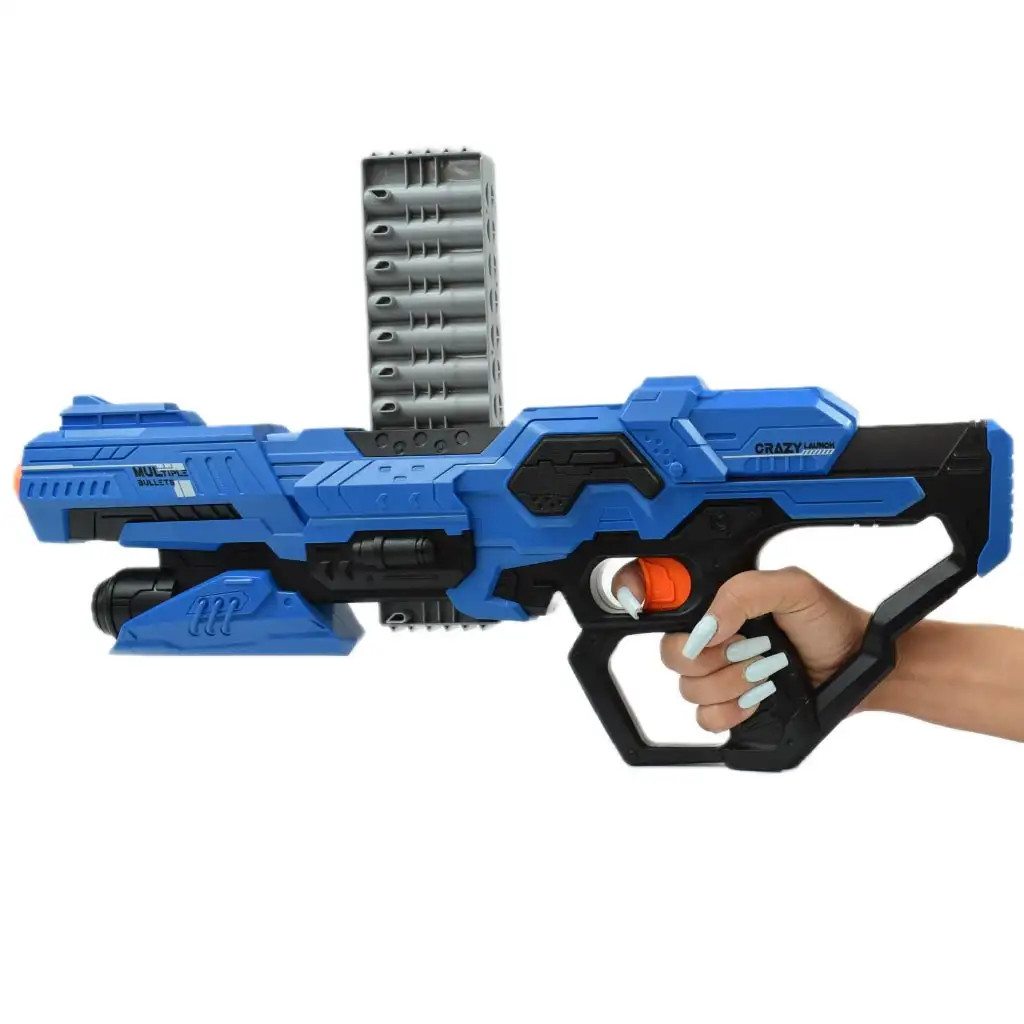 Attack Launcher: Manuális szivacslövő fegyver zsetonos céltáblával és tölténnyel 49cm kép 6