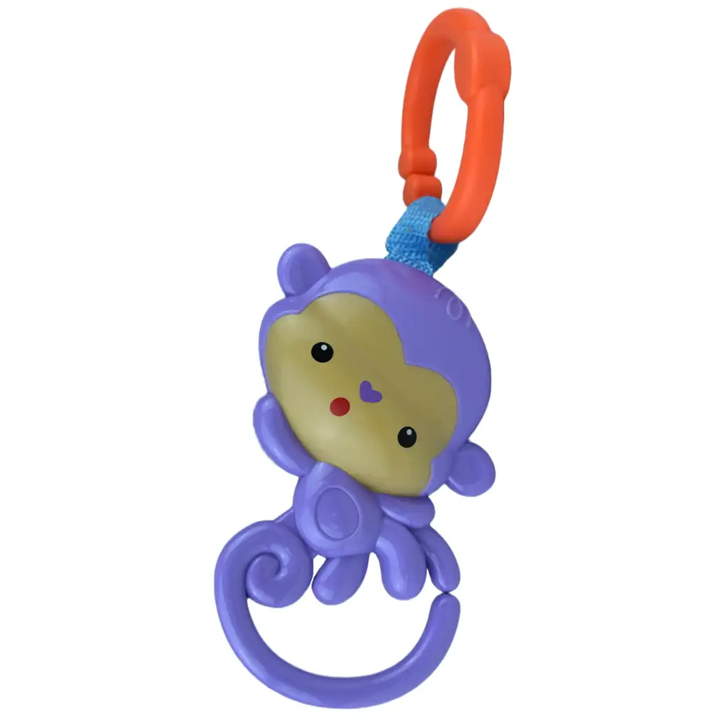 Sun Baby: Vidám lila majom BPA mentes bébi csörgő kép 2