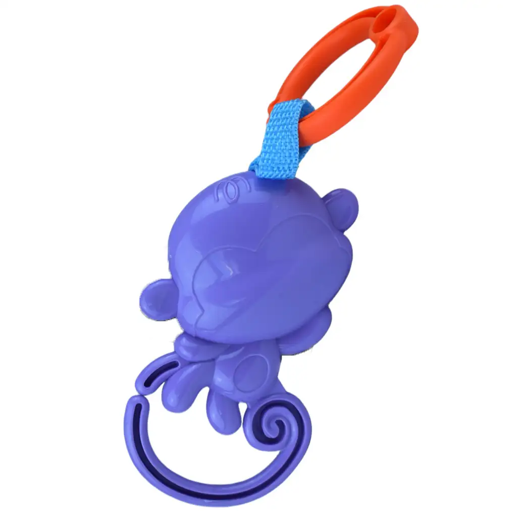 Sun Baby: Vidám lila majom BPA mentes bébi csörgő kép 3