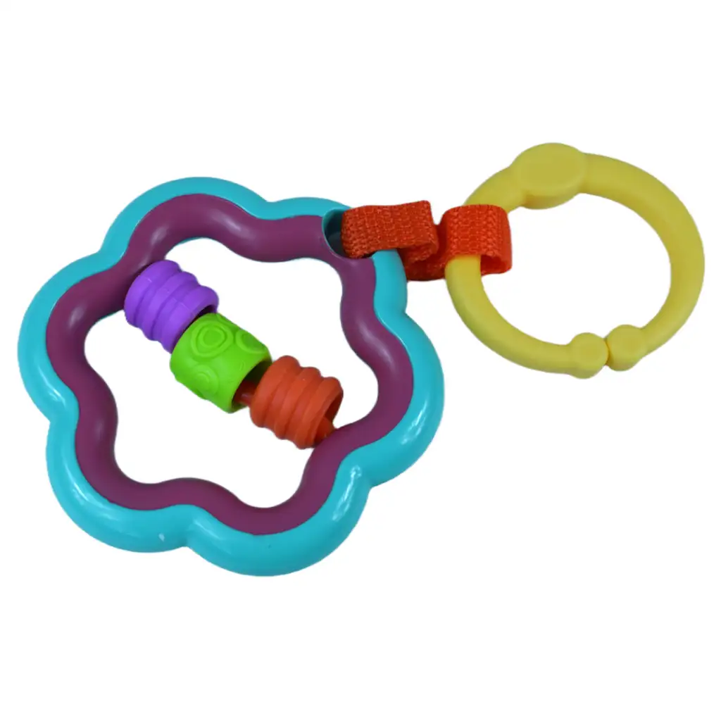 Színes akasztós bébi csörgő és rágóka kép 2