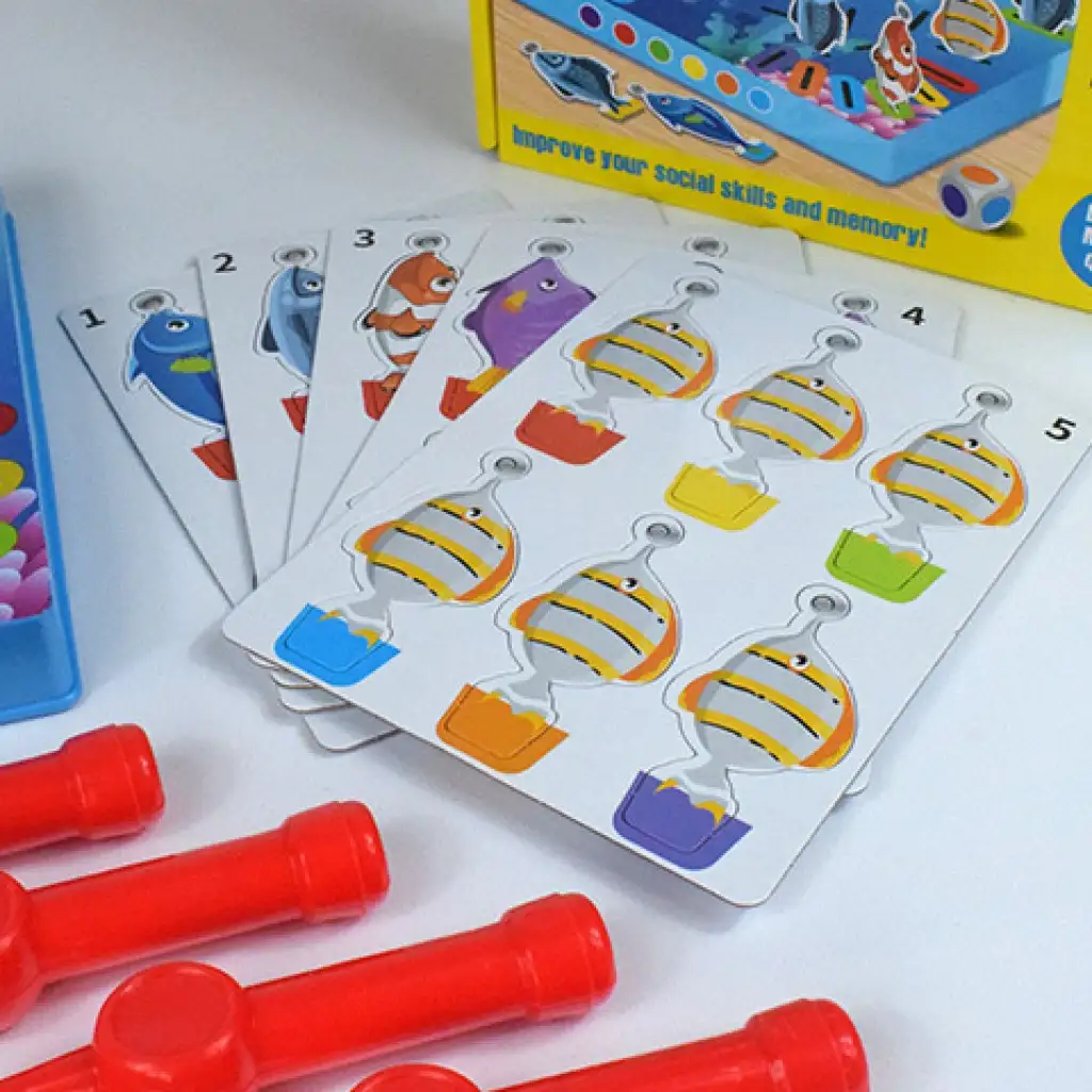 Memória horgászjáték halakkal és horgászbotokkal kép 4