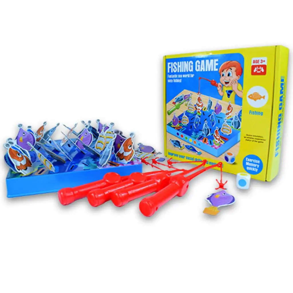 Memória horgászjáték halakkal és horgászbotokkal