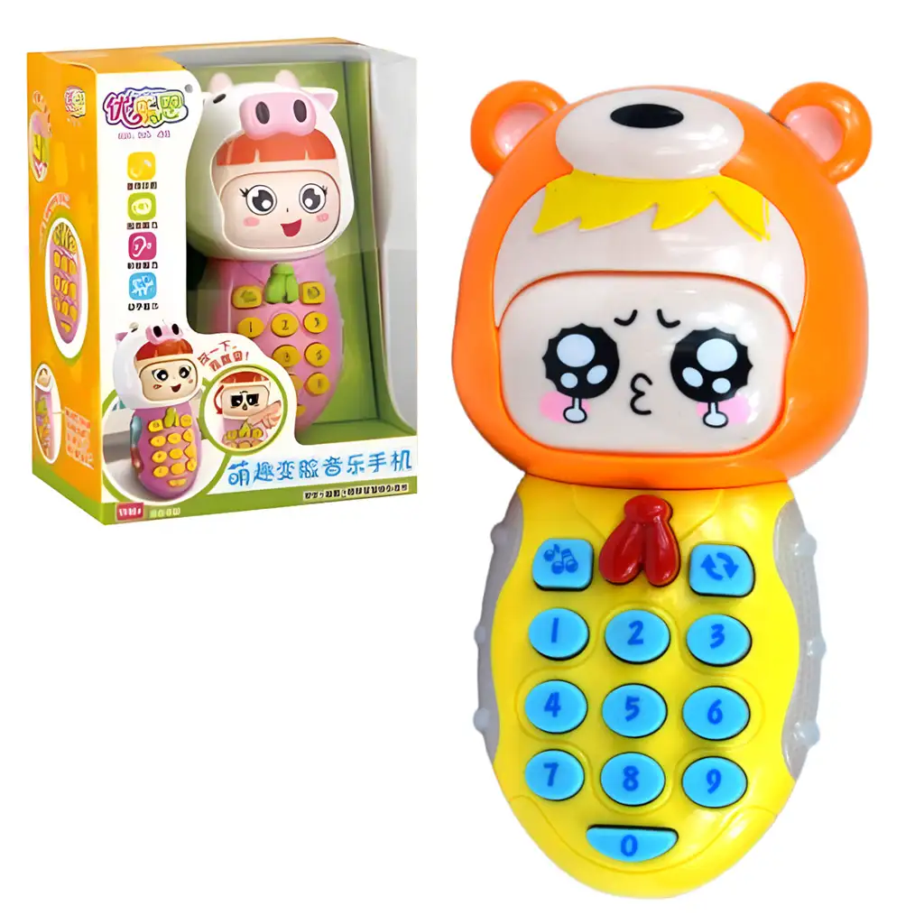 Mókás bébi telefon kétféle változatban hanggal és fénnyel kép 5