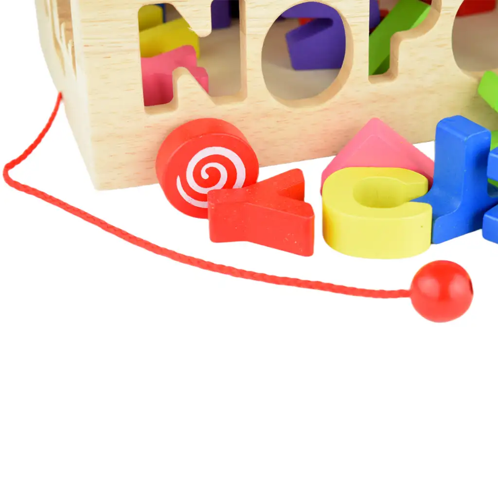 Beilaluna: Fa formaválogatós húzható kocsi betűkkel kép 5