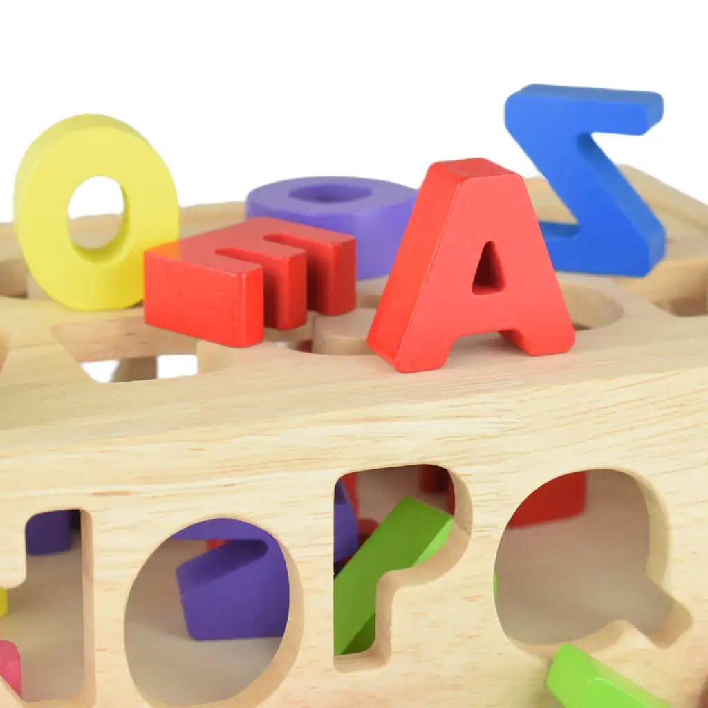 Beilaluna: Fa formaválogatós húzható kocsi betűkkel kép 6