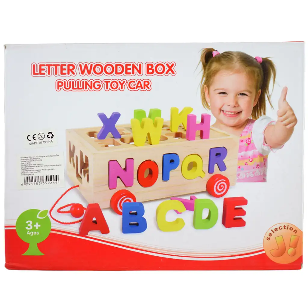 Beilaluna: Fa formaválogatós húzható kocsi betűkkel kép 9